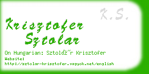 krisztofer sztolar business card